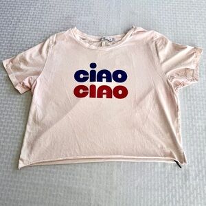 South Parade Ciao Ciao Graphic Crop Tee Womens Small Italian Slogan Shirt